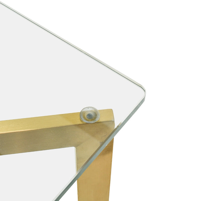 CDT2360-KS 1.9m Glass Dining Table - Gold Base