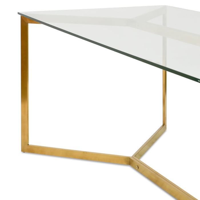 CDT2360-KS 1.9m Glass Dining Table - Gold Base