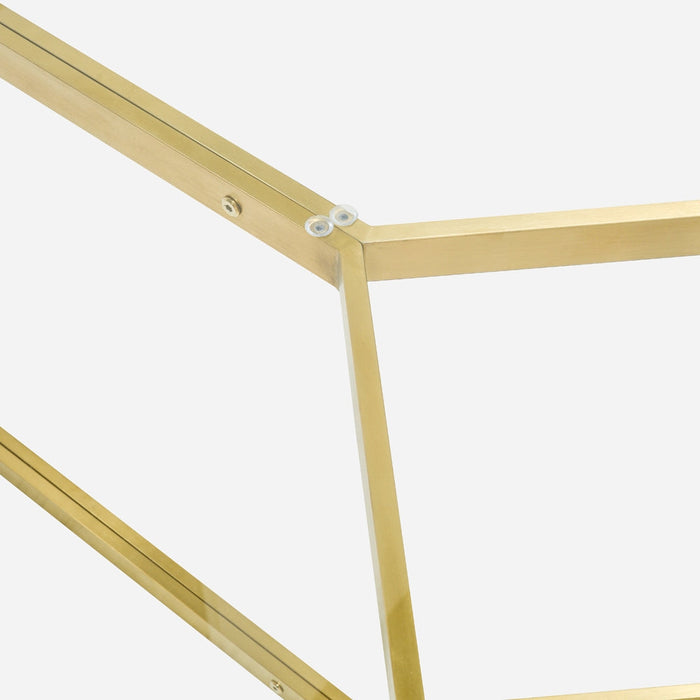 CDT2360-KS 1.9m Glass Dining Table - Gold Base