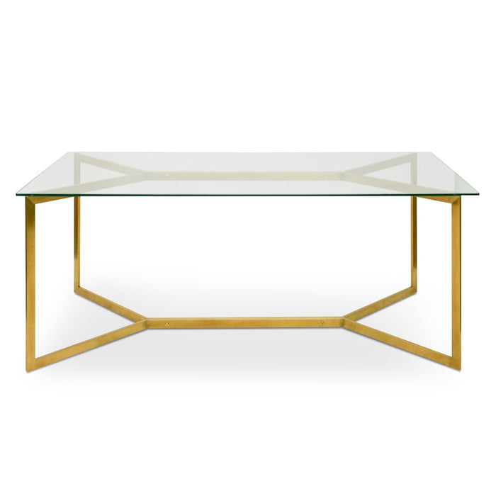 CDT2360-KS 1.9m Glass Dining Table - Gold Base