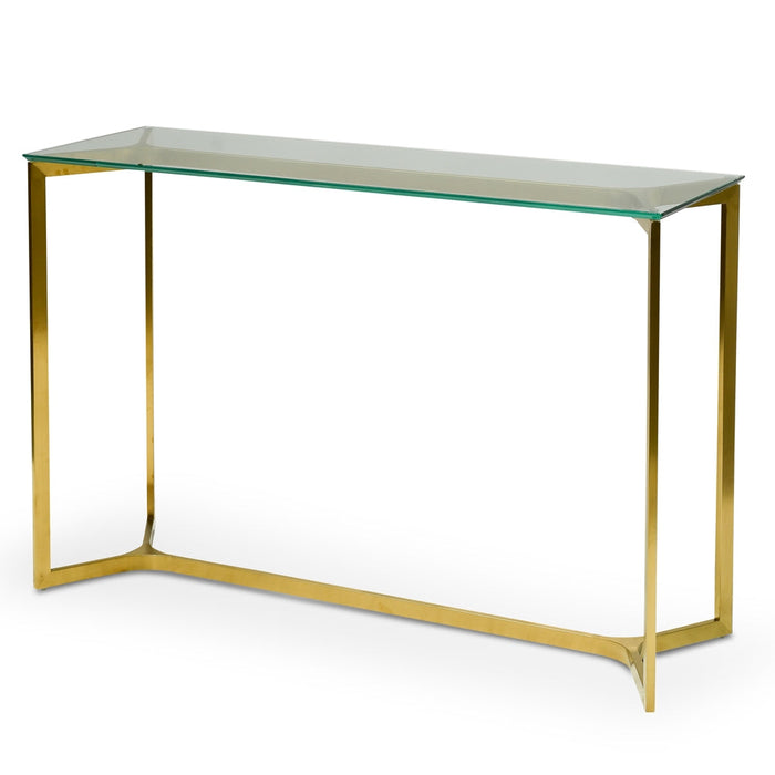 CDT2362-KS 1.2m Glass Console Table - Gold Base