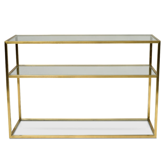 CDT2363-KS 1.2m Glass Console Table - Gold Base