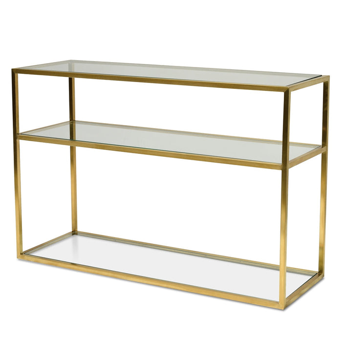 CDT2363-KS 1.2m Glass Console Table - Gold Base