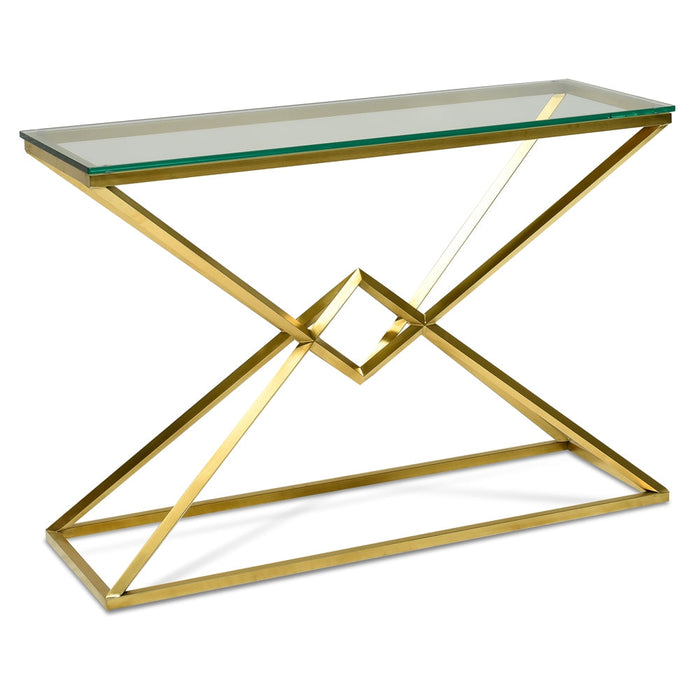 CDT2364-KS 1.2m Glass Console Table - Gold Base