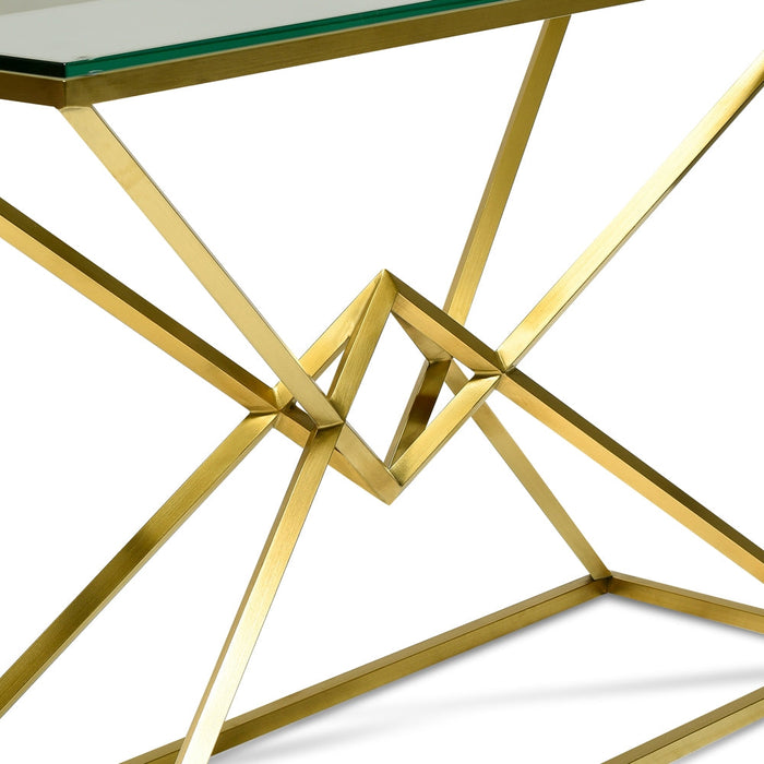 CDT2364-KS 1.2m Glass Console Table - Gold Base