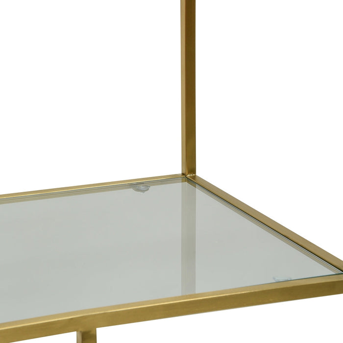 CDT2365-KS 1.2m Glass Shelving Unit - Gold Frame