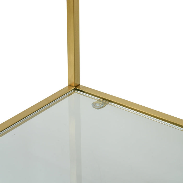 CDT2365-KS 1.2m Glass Shelving Unit - Gold Frame