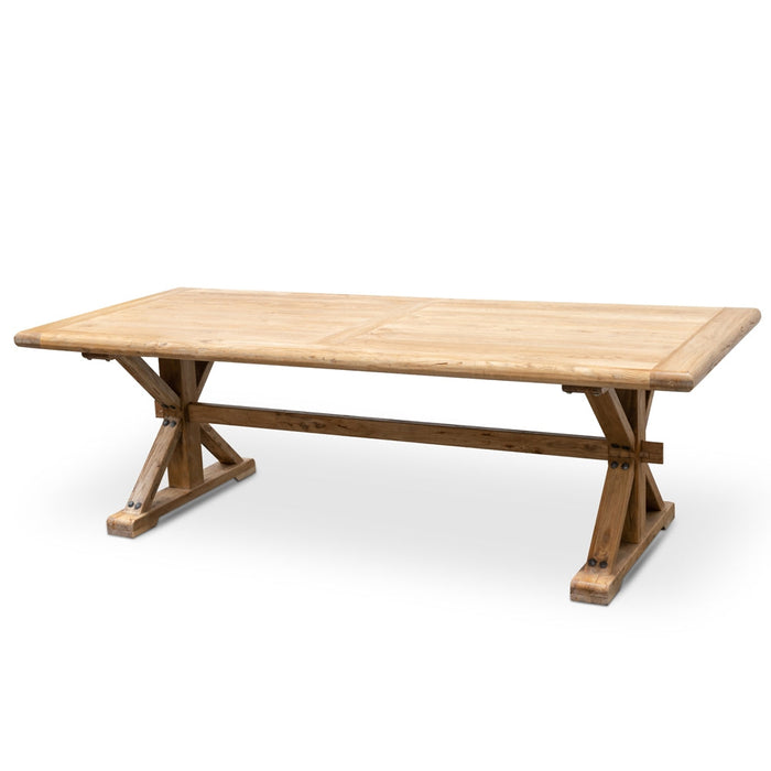 CDT2379 Elm Wood 2.4m Dining Table - Rustic Natural