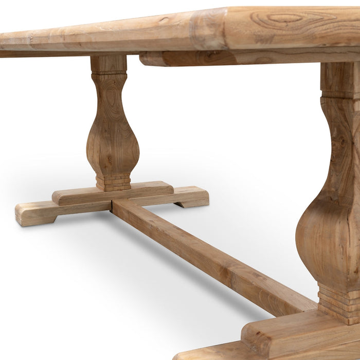 CDT2408 Elm Wood 2.4m Dining Table - Rustic Natural