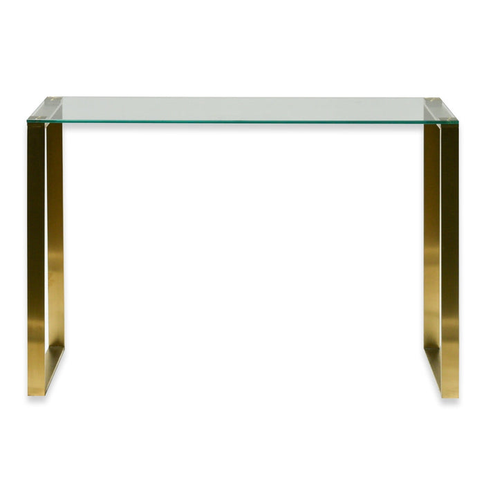 CDT2424-BS Glass Console Table - Brushed Gold Base