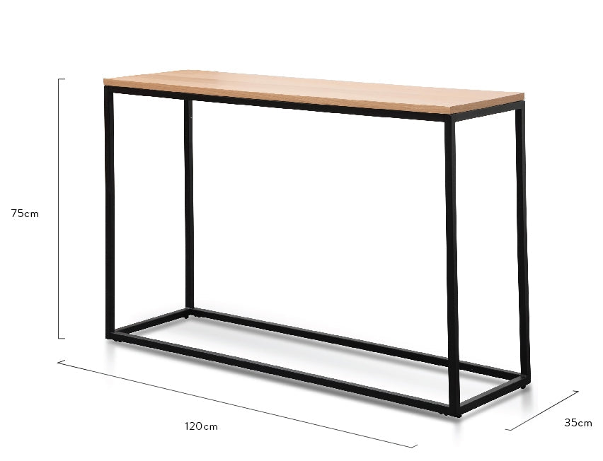 CDT2511-KD Natural Console Table - Black