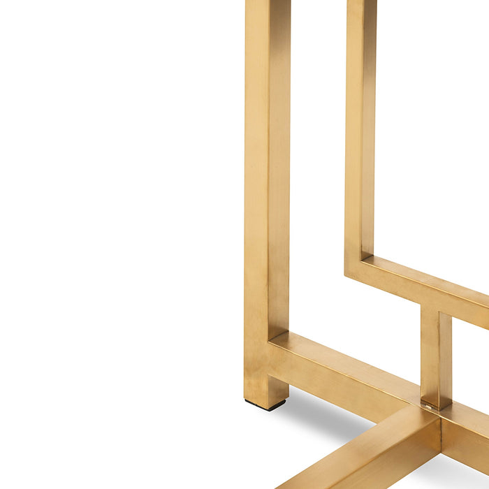 CDT2583-BS Glass Console table - Brushed Gold Base