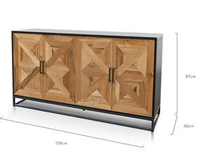 Modern Concepts Percy 160cm Wide Sideboard - European Knotty Oak and Peppercorn