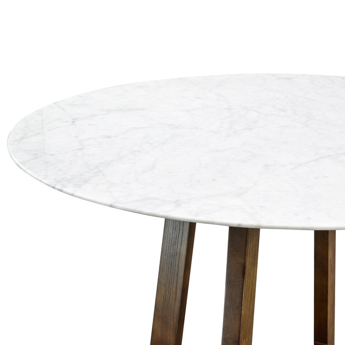 CDT976 1.15m Round Marble Dining Table - Dark Brown Base