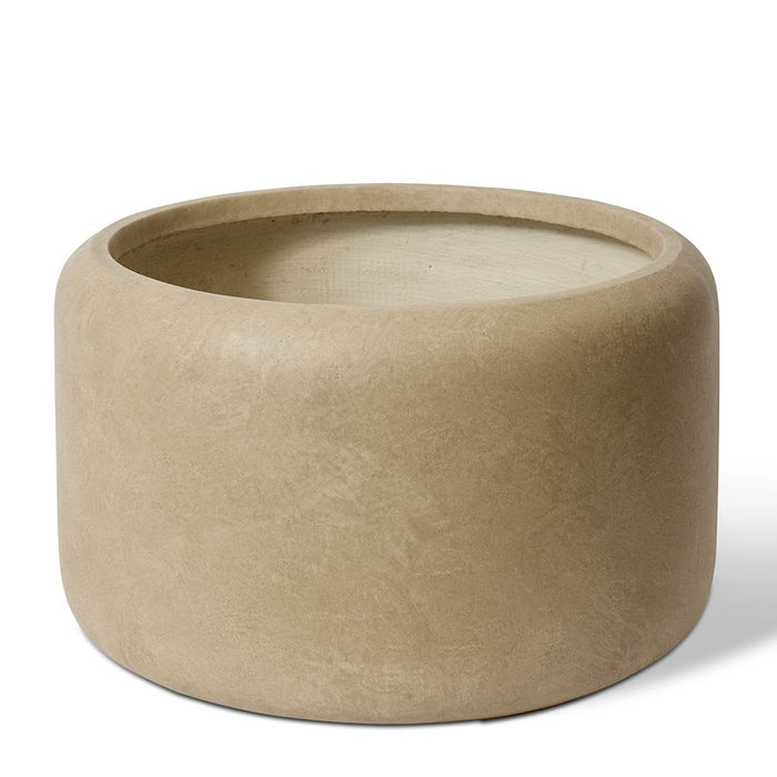 Saheed Low Fibrestone Planter - Brown