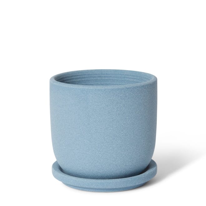 Allegra Pot w Saucer - Blue, 12cm (H)