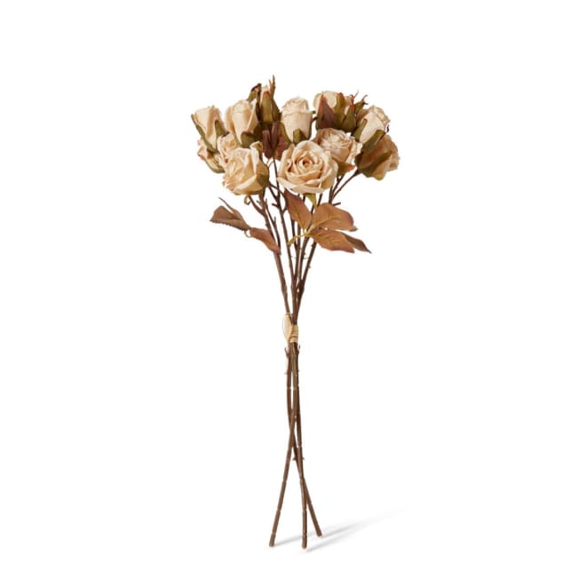 Rose Decor Bundle Pack Of 12 - Antique Cream, 43cm (H)