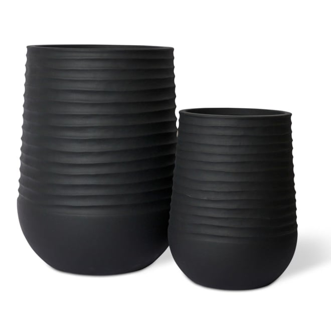 Knox Tall Stonelite Planter Set of 2 (Outdoor) - Black, 51cm (H)