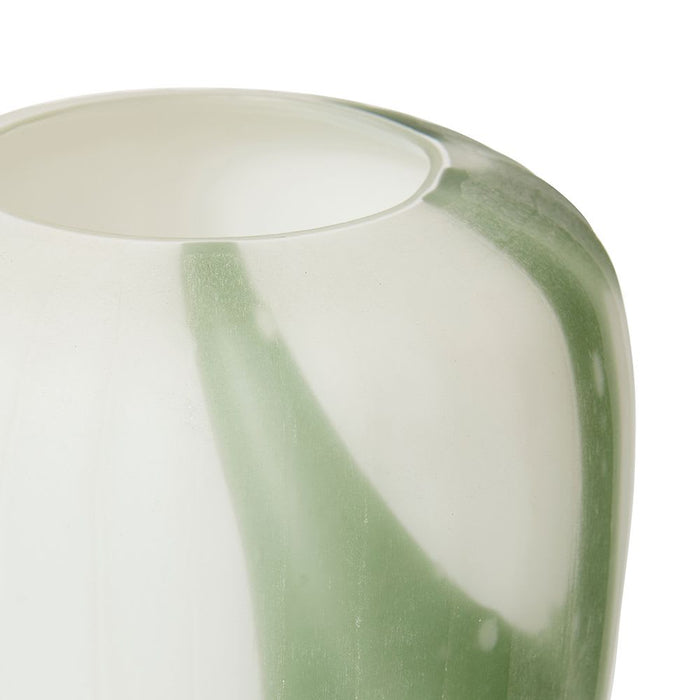 Ziona Vase - White/Green, 30cm (H)