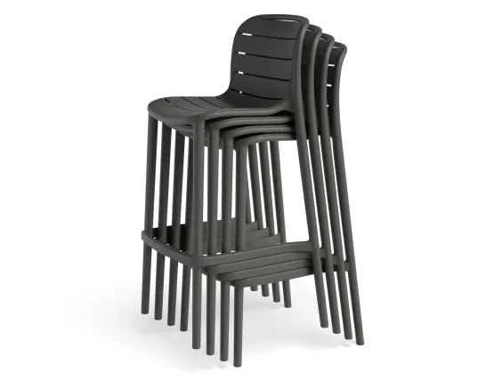 Element Bar Stool - Outdoor - Charcoal, Wood, 103cm H