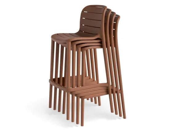 Element Bar Stool - Outdoor - Terracotta, Wood, 103cm H