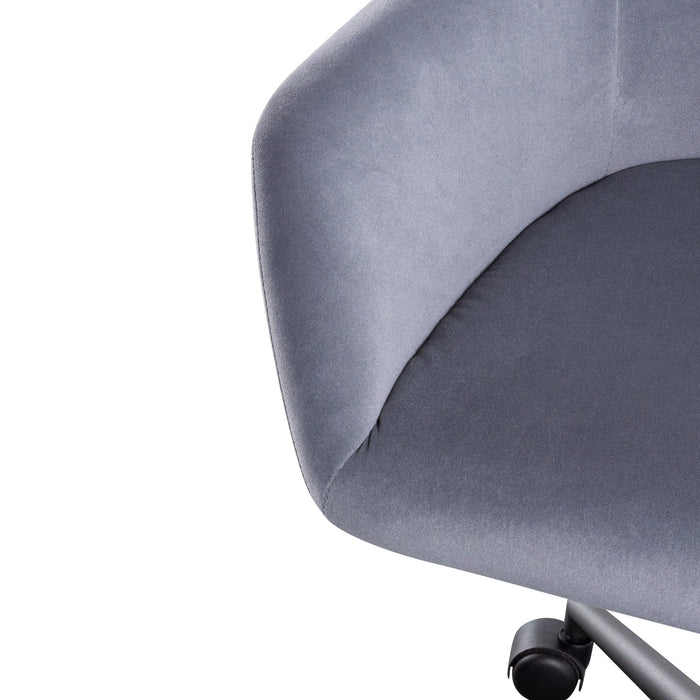 COC6196-LF Charcoal Velvet office Chair - Black Base