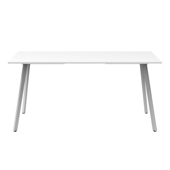 Eternity High Bar Table - 2100mm W x 750mm D x 1050mm H - Natural White Top/White Satin Base