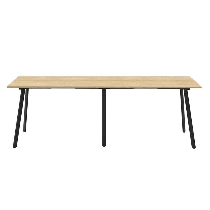 Eternity High Bar Table - 3000mm W x 750mm D x 1050mm H - Natural Oak Top/Black Satin Base