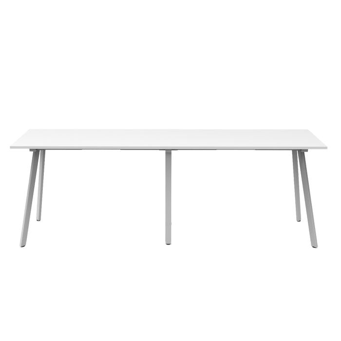 Eternity High Bar Table - 3000mm W x 750mm D x 1050mm H - Natural White Top/White Satin Base