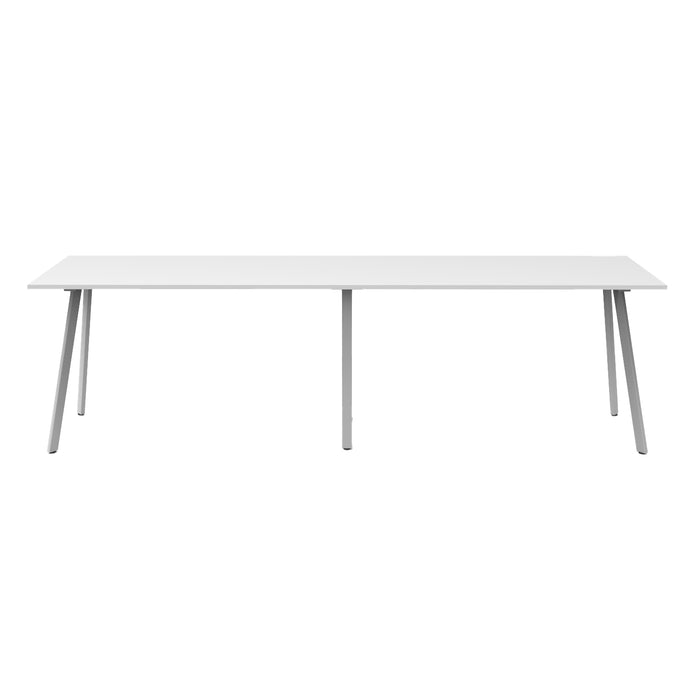 Eternity High Bar Table - 3000mm W x 900mm D x 1050mm H - Natural White Top/White Satin Base