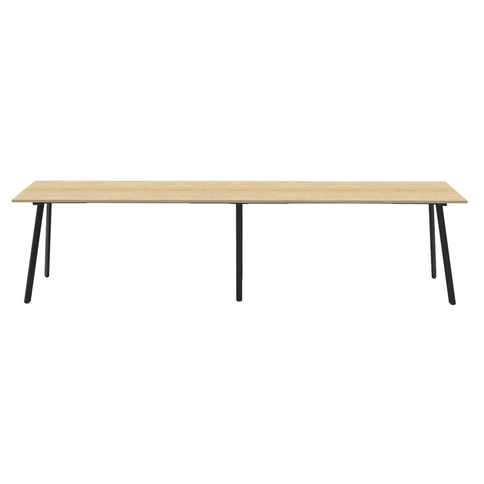 Eternity High Bar Table - 4200mm W x 750mm D x 1050mm H - Natural Oak Top/Black Satin Base