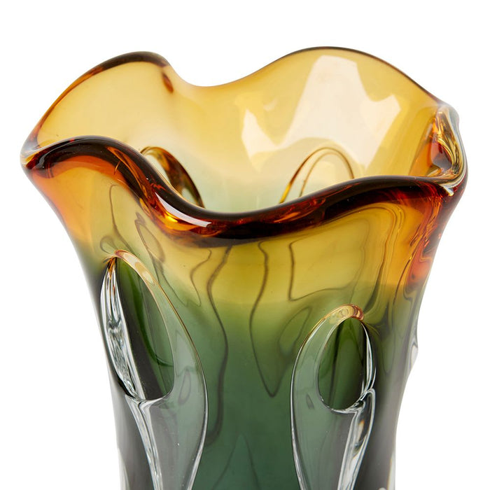 Selassie Vase - Green/Amber, 28cm (H)