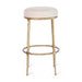 Heston Brass Bar Stool - Natural Linen
