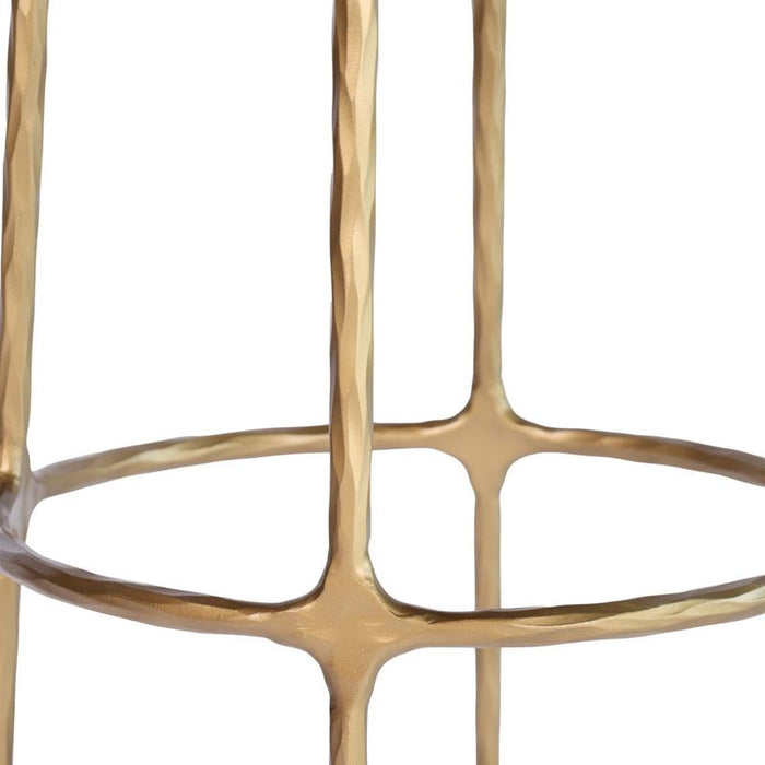Heston Brass Bar Stool - Natural Linen