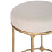 Heston Brass Bar Stool - Natural Linen