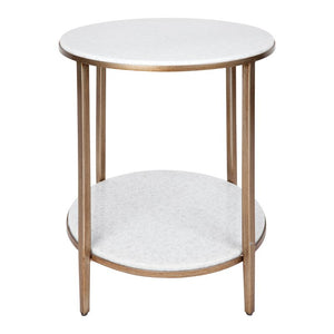 Cafe Lighting and Living Chloe Stone Side Table - Antique Gold