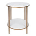 Cafe Lighting and Living Chloe Stone Side Table - Antique Gold