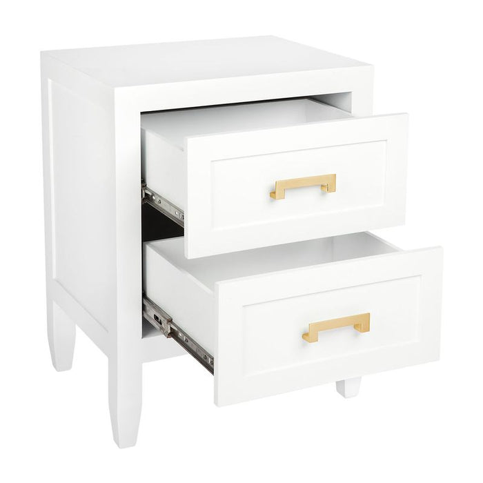 Soloman Bedside Table Small White Set of 2