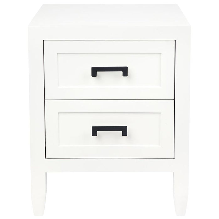 Soloman Bedside Table Small White Set of 2