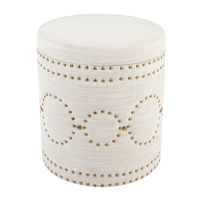 Cafe Lighting and Living Bradshaw Round Storage Stool - Natural Linen