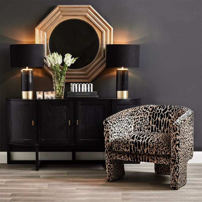 Kylie Arm Chair - Leopard Chenille, Velvet