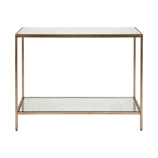 Cafe Lighting and Living Cocktail Mirrored Console Table - Small Antique Gold