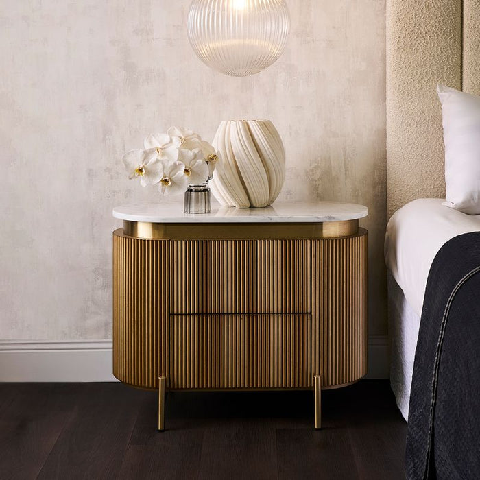 Demarco Bedside Table - Antique Gold