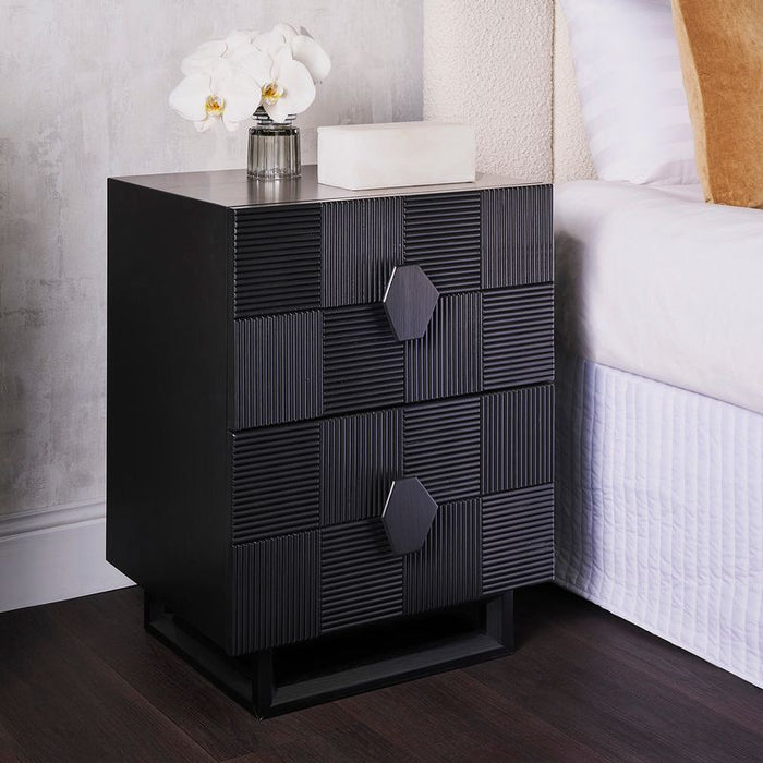 Alton Bedside Table - Large Black