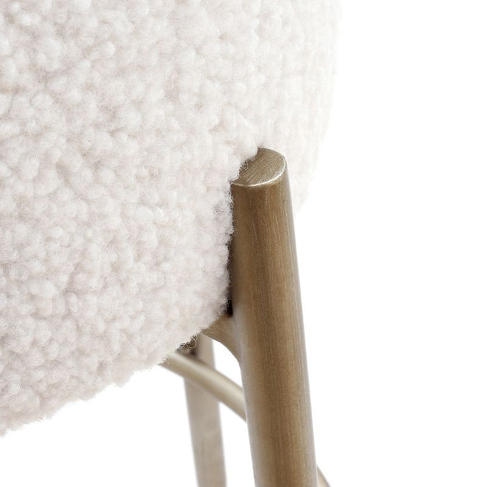 Nino Kitchen Stool - White Boucle