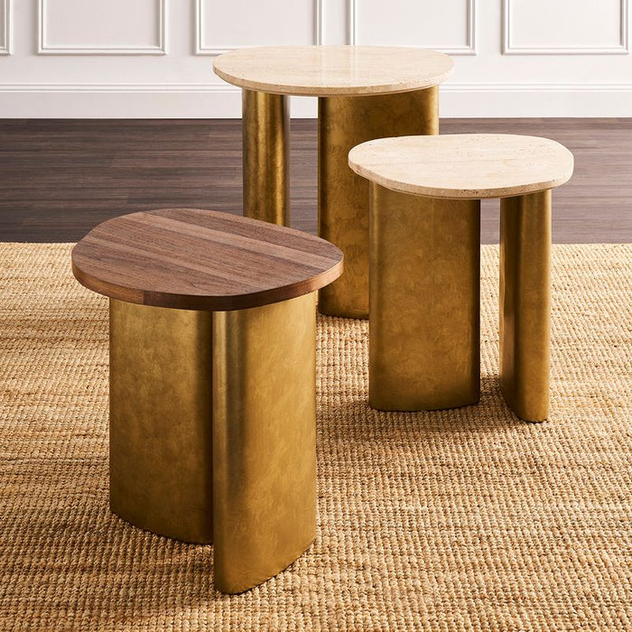 Audrey Large Side Table - Travertine