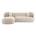 [Brand] beige sectional sofa with plush cushions and modern design.