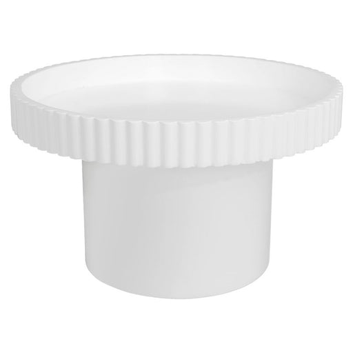 White ribbed cylindrical vase from [Brand] on white background.