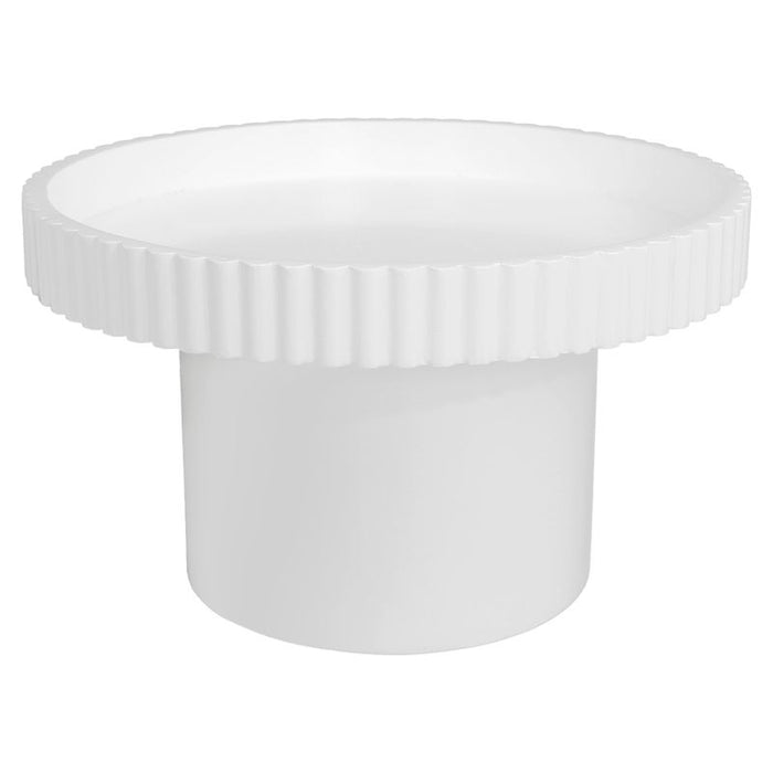 White ribbed cylindrical vase from [Brand] on white background.