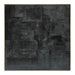Abstract textured black painting with geometric patterns, [Brand].